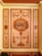 Ornamental mural on canvas panels