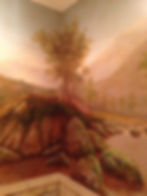 Landscape mural with rocks and water