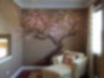 Cherry blossom tree mural
