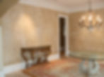 Stylized foliage mural soft colors