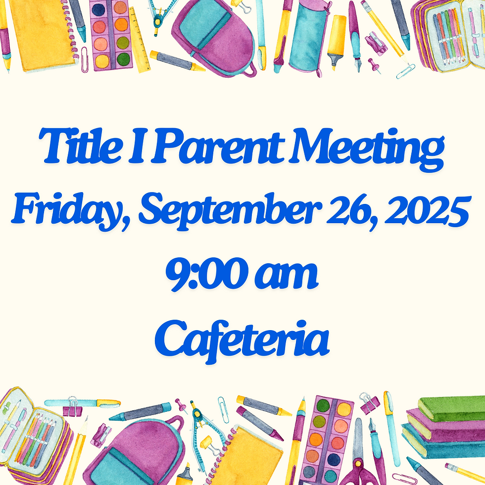 Title I Parent Meeting September 26