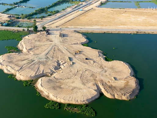 Filling Cambodian lakes with sand creates pricey new land. It also displaces families.