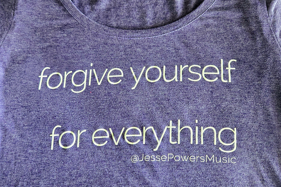 I bought this T-shirt from singer-songwriter Jesse Powers after hearing her sing "Forgive."