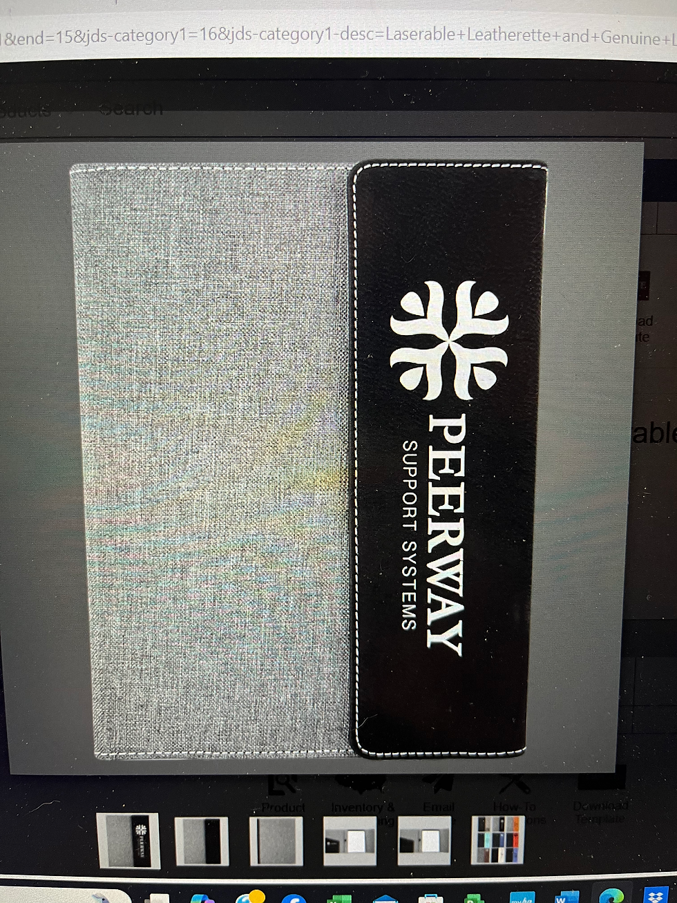 Thumbnail: Leatherette and Canvas Portfolio With Notepad & Personalized Pen