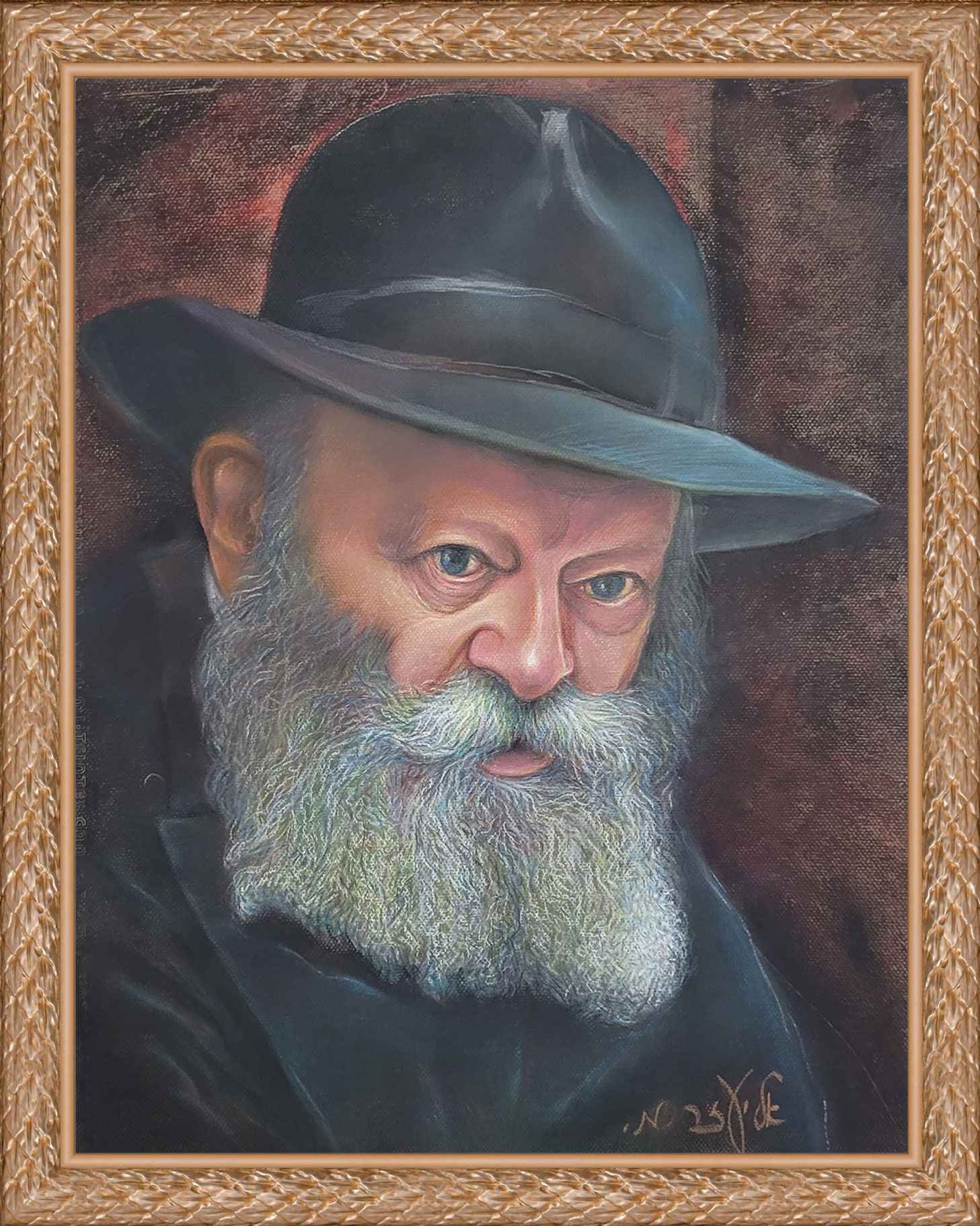 עיני מבט הנצח של הרבי - ציור של הרבי מלובביץ
