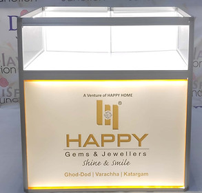 Portable LED Lighted Jewelry Display Counter with Backlit sign