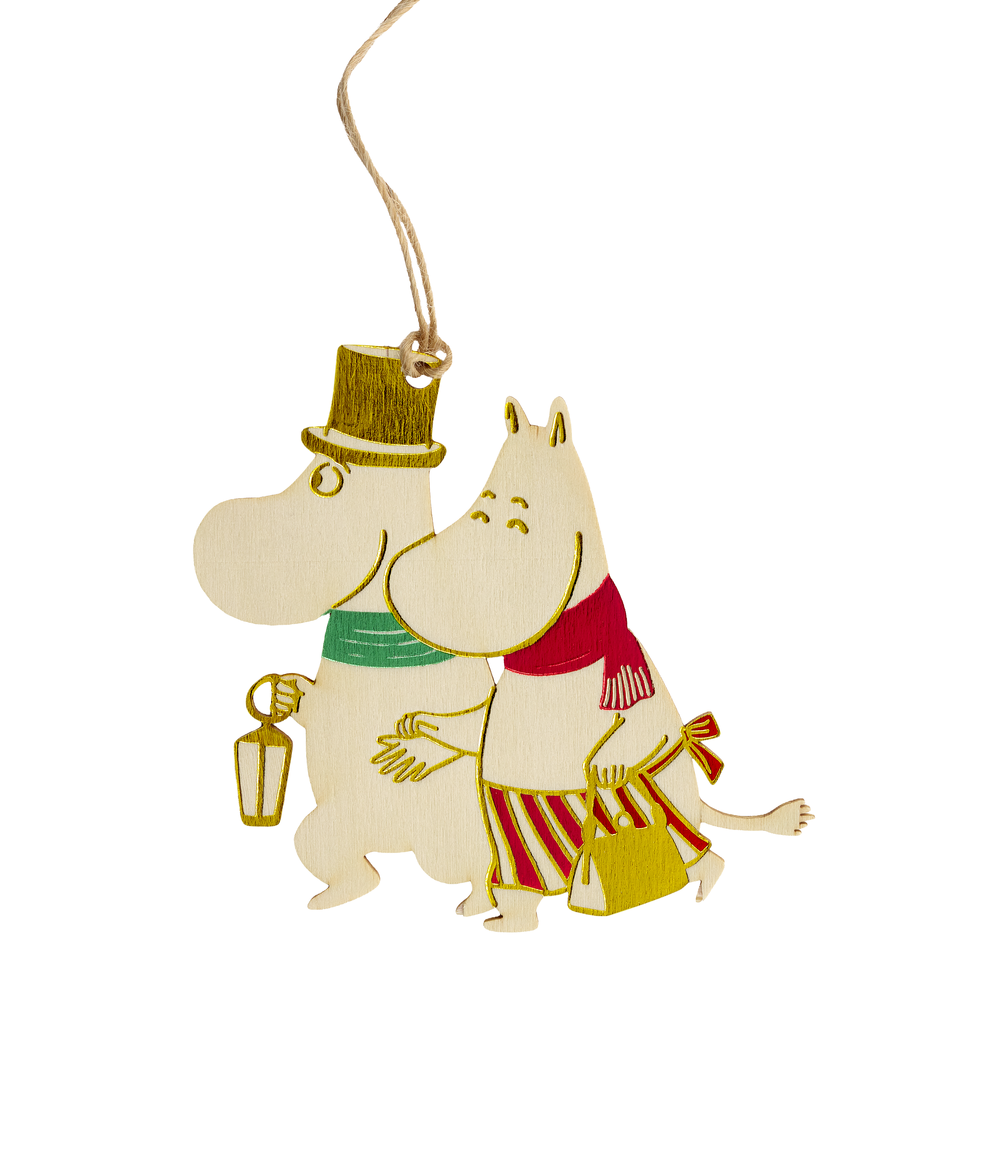 Moomin Plywood Christmas Decoration - Mamma & Pappa