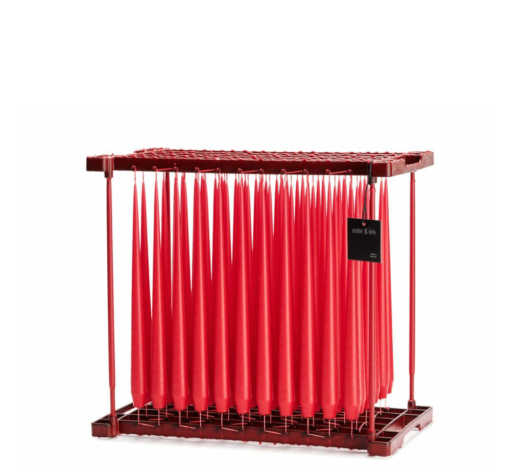 Ester & Erik True Red Taper Candle 30 - 32cm - Matt - candles on a frame