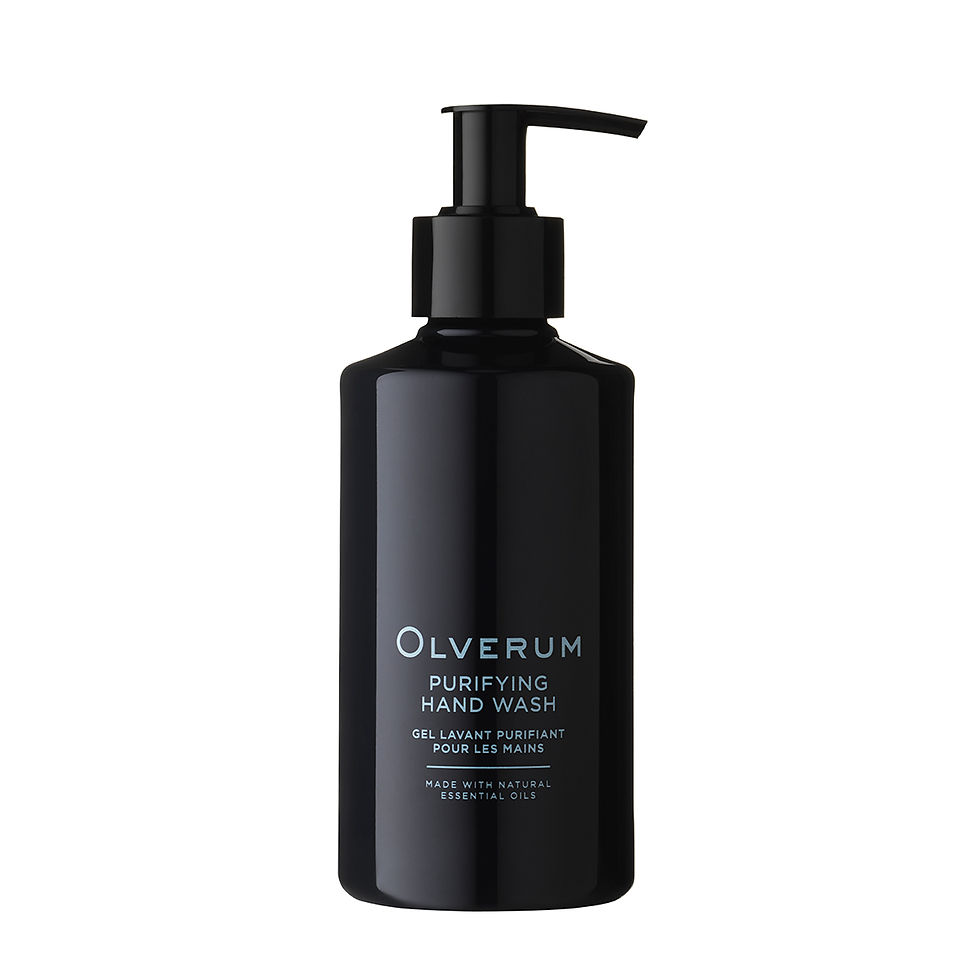 the front of a bottle of Olverum - Purifying Hand Wash 250ml