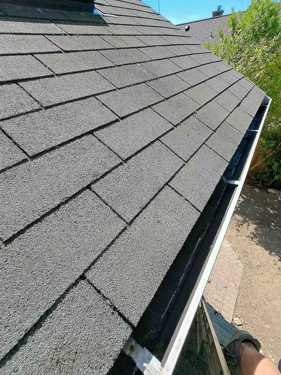 Expertly cleaned gutter on a Northgate, Seattle home after thorough gutter cleaning by Husser.