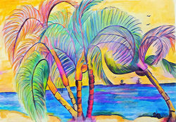 Pacific palms Love - Obra de arte