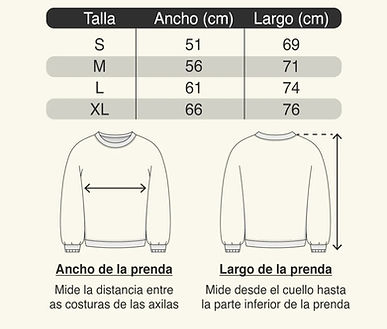 Medidas en cms de busos gildan