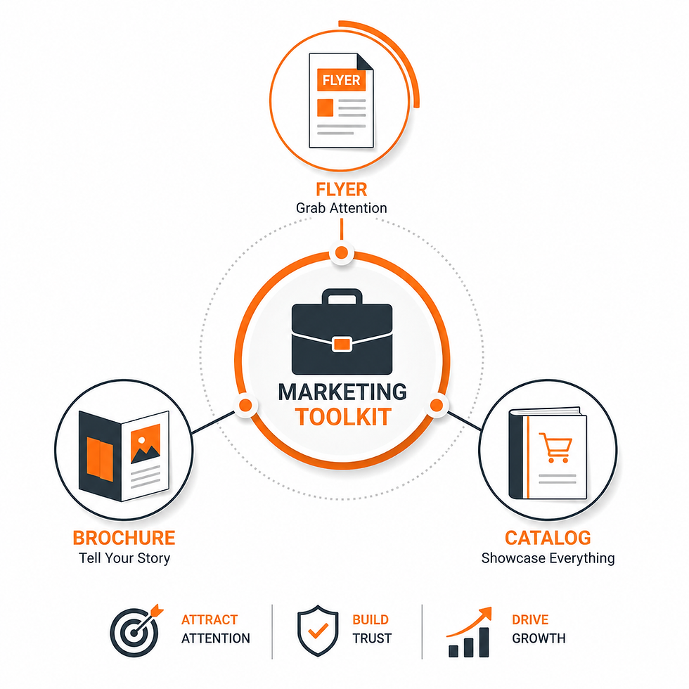 How Professional Brochure, Flyer and Catalog Designs Improve Business Marketing