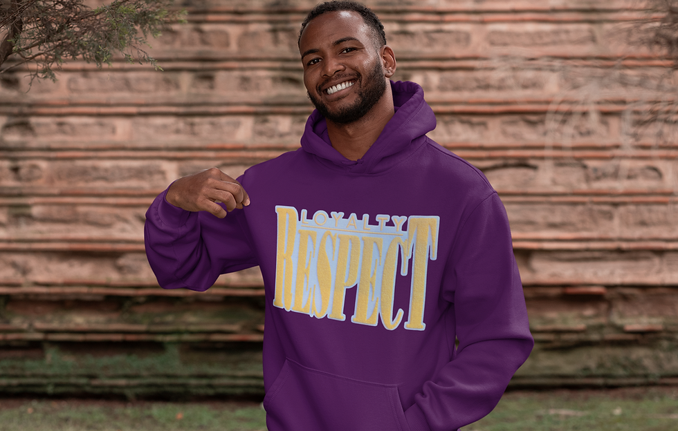 Thumbnail: Loyalty Respect Gold Patch Hoodie Unisex