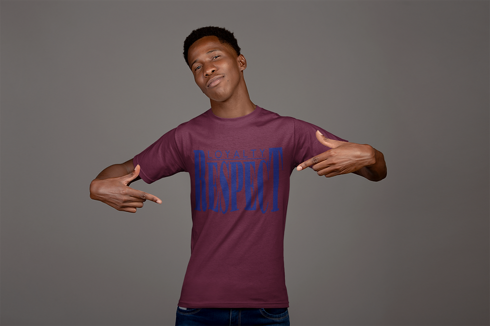 Thumbnail: Loyalty Respect T Shirt Screen Print (Blue)