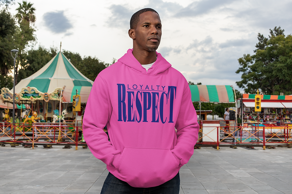 Thumbnail: Loyalty Respect Hoodies Screen Printed (Blue)