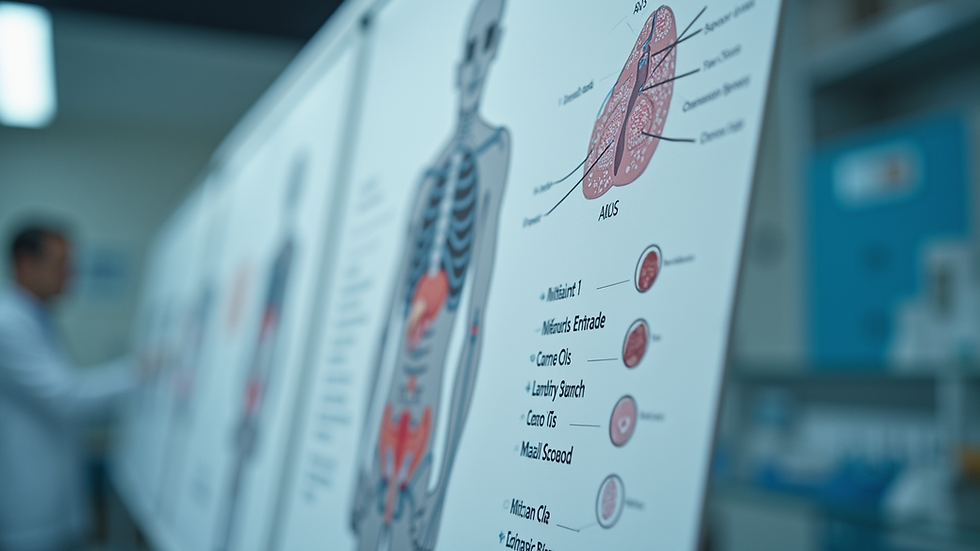 Eye-level view of a medical chart showing lymph node locations