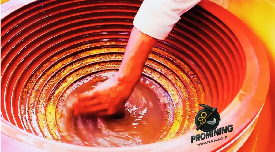 emas di dalam mesin dulang emas promining