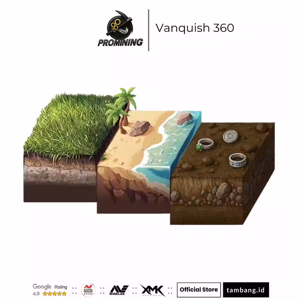 Thumbnail: Minelab Vanquish 360 dapat digunakan di taman, pantai dan berbagai jenis tanah