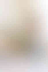 A young girl in jeans and a white t shirt jumps in the air behind her is a couch and floral arrangement