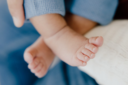 A baby boy's feet