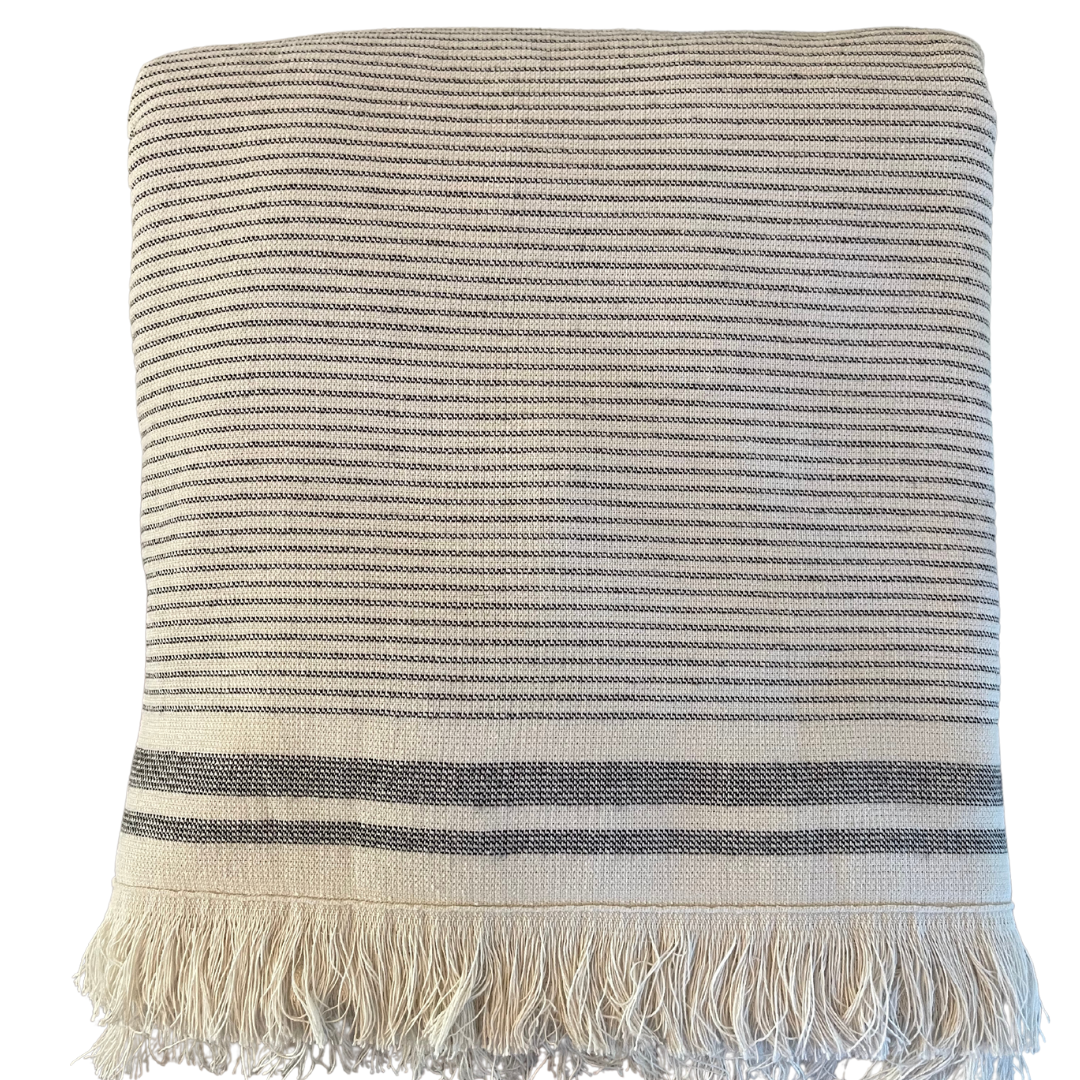 Striped Blue Turkish Towel