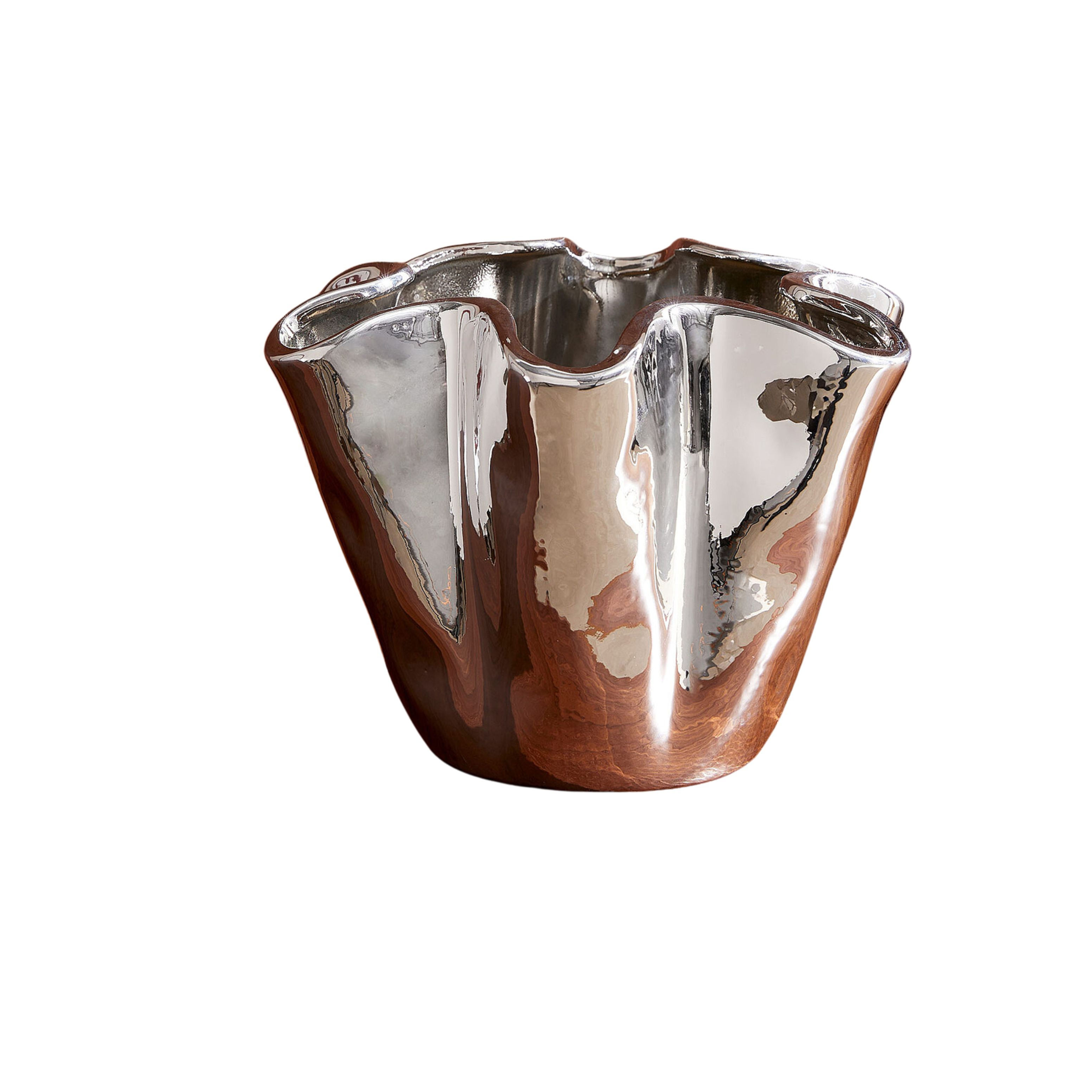 Silver Wavy Bowl/Vase