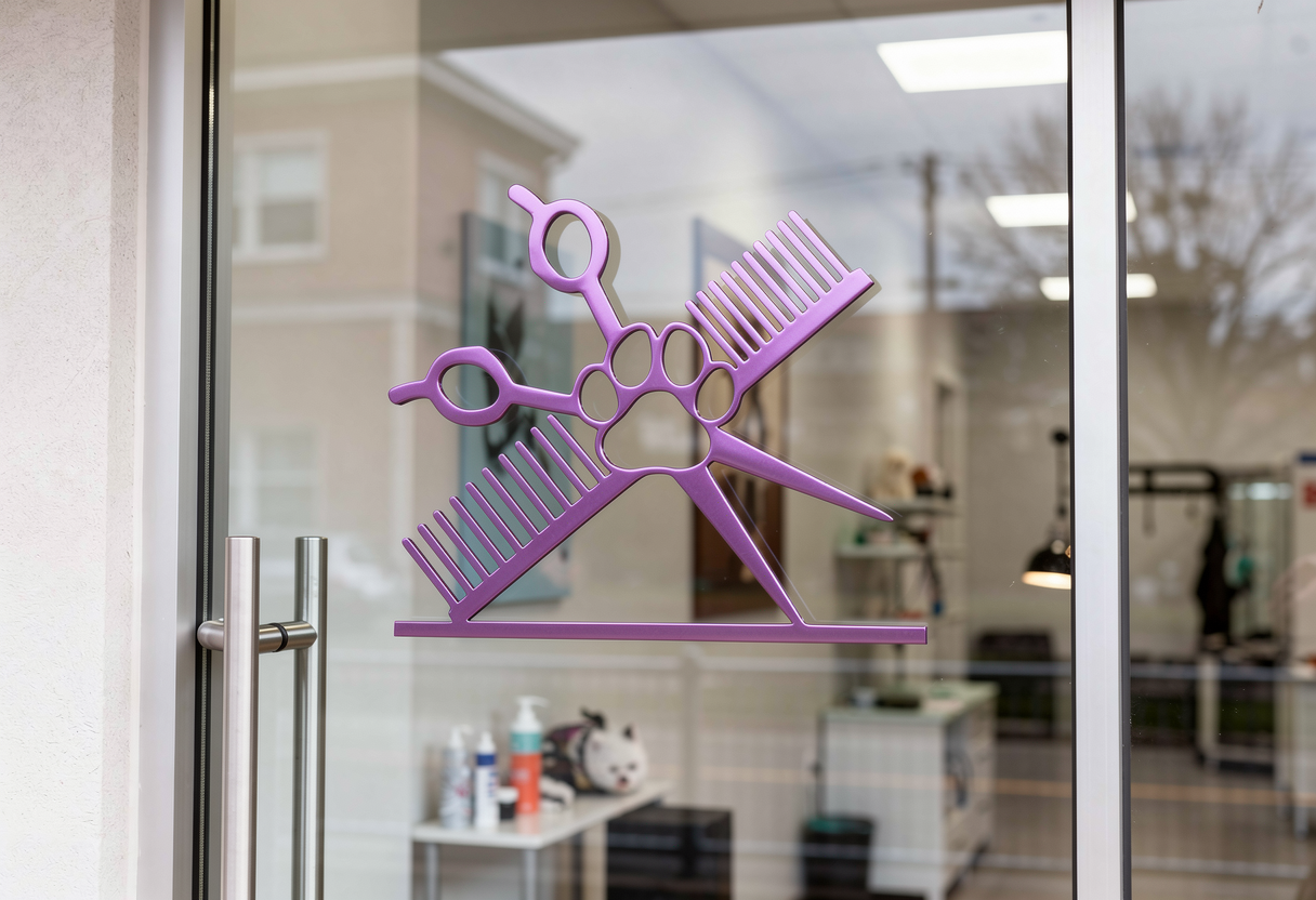 Dog grooming wall,window,door art.