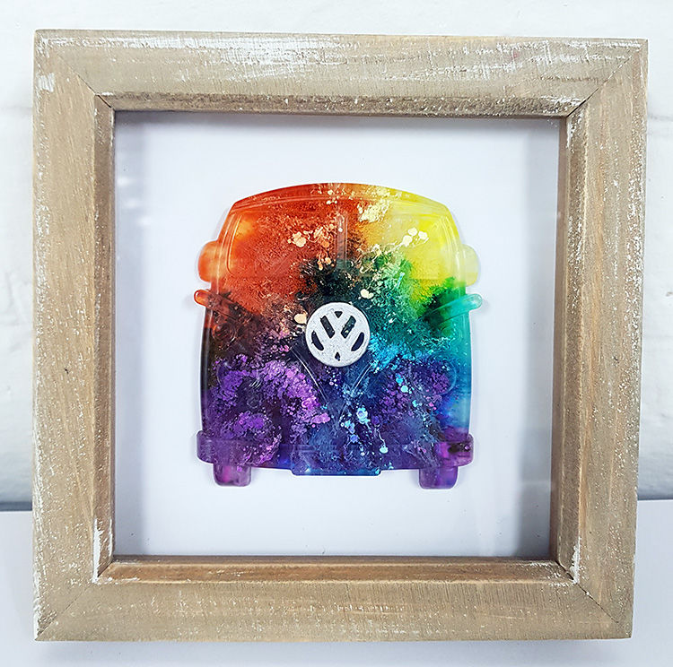 Camper Van - Rainbow FRAMED (#7003)