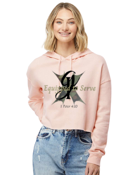 Thumbnail: Equipped to Serve Cropped Hoodie