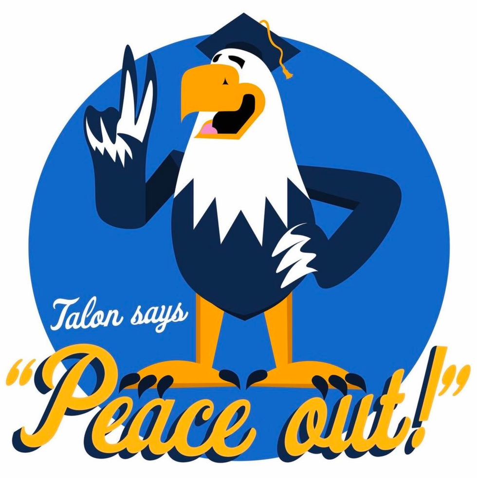 Wake Tech's Mascot "Talon" Graduation illustration