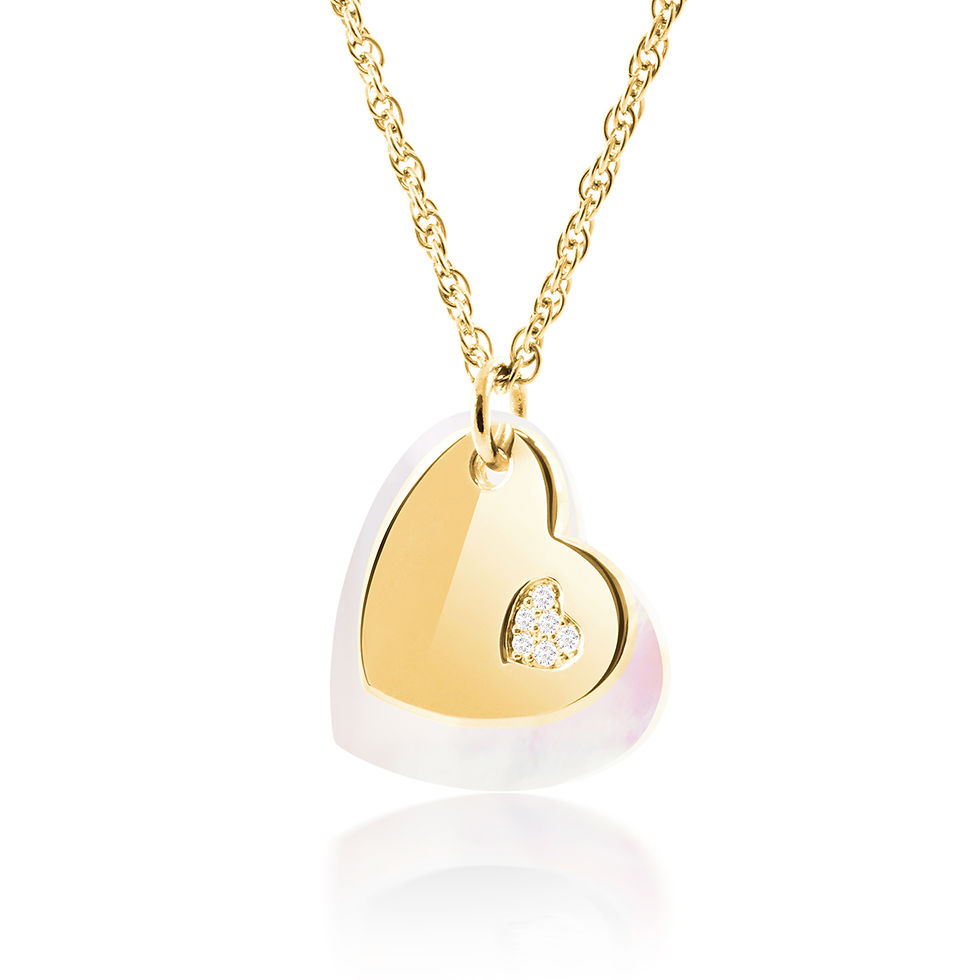 Mother Of Pearl Heart Crystal Pendant For Her