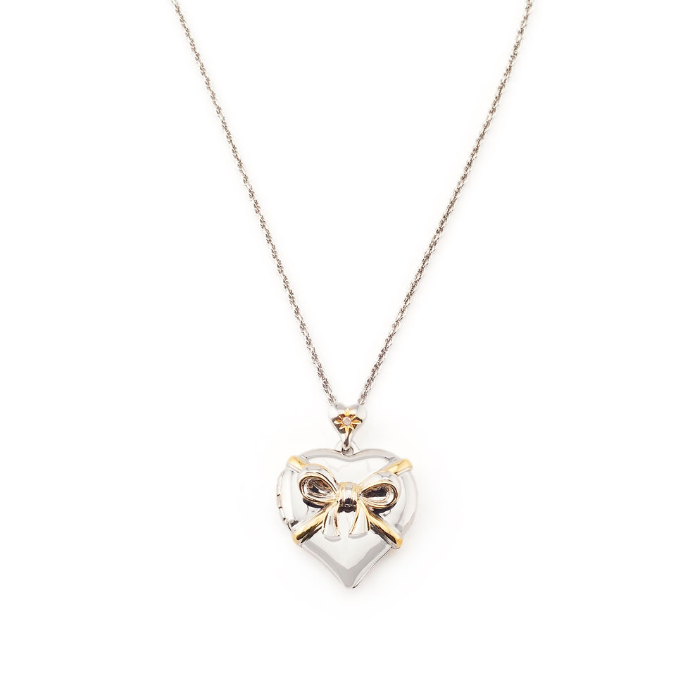 Thumbnail: My Mother, My Heart, My Love, Gift Of Love Diamond Bow Locket Pendant