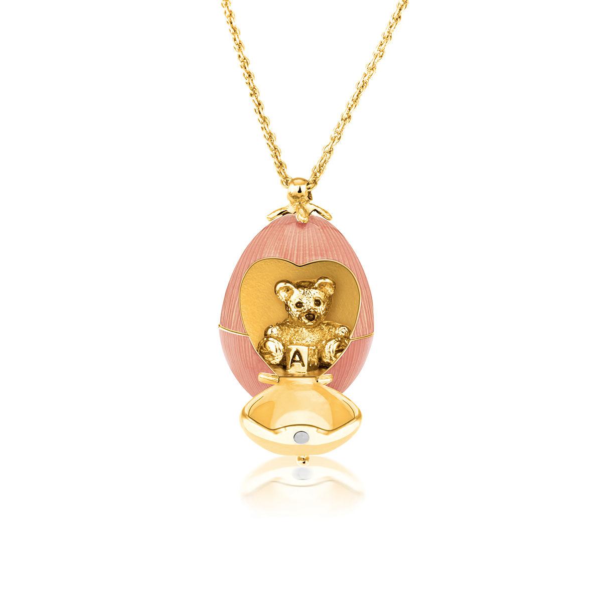 Teddy Bear Faberge Crystal Locket For Her