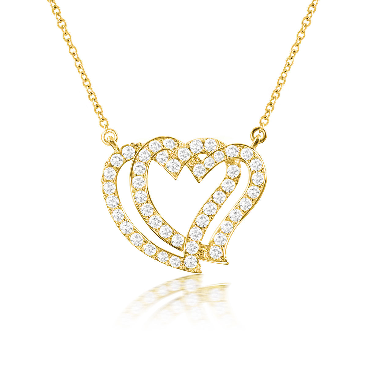 Two Hearts Crystal Pendant