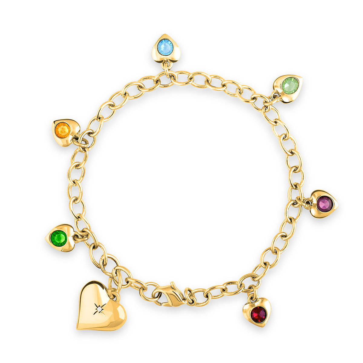 Family Birthstone Diamond Crystal Locket Bracelet