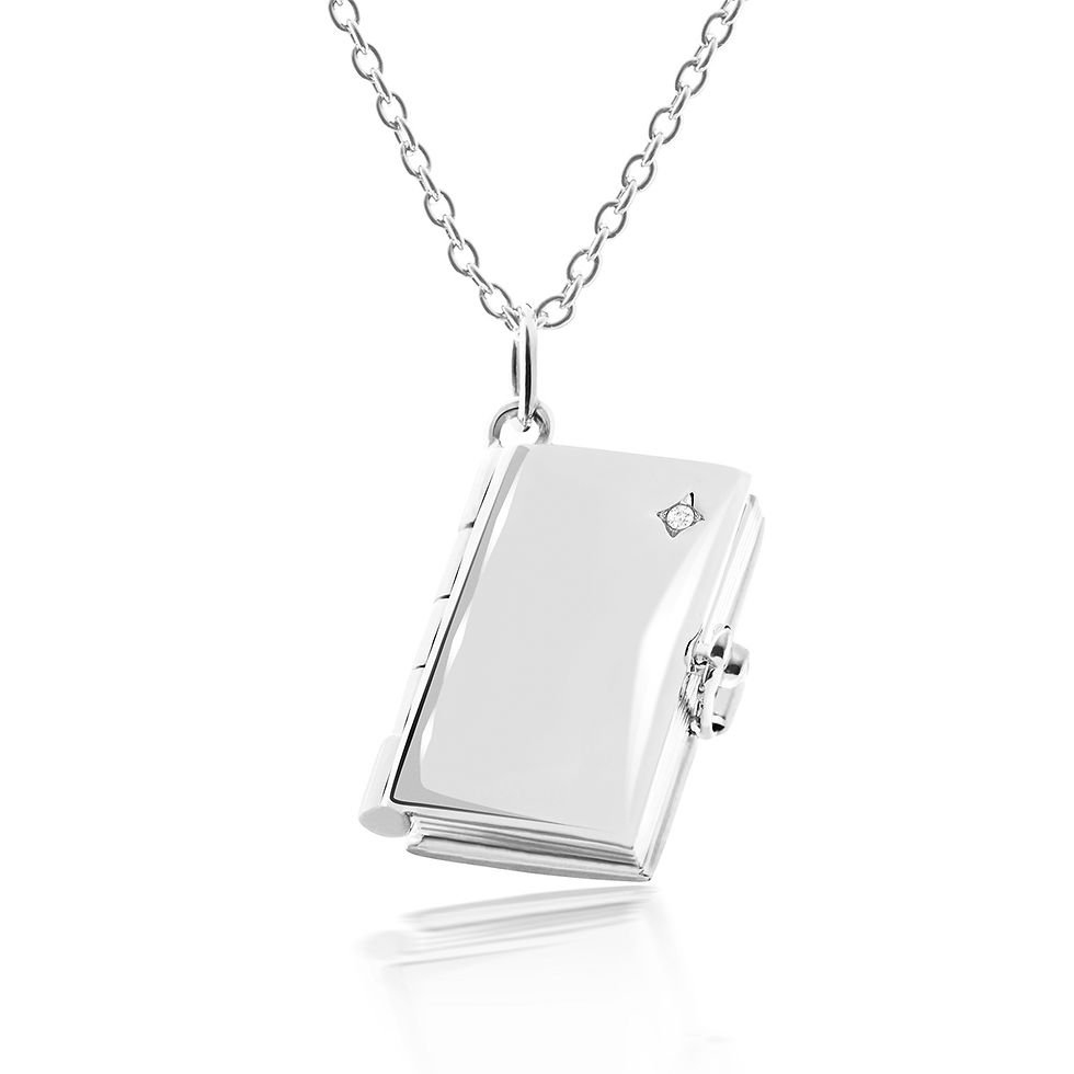 Thumbnail: Plain Diamond Book Locket Pendant For Grandmothers