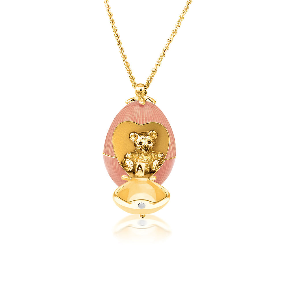 Teddy Bear Faberge Crystal Locket