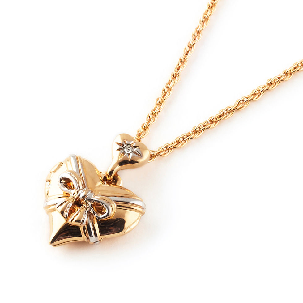 My Heart, My Love, Gift Of Love Diamond Bow Mini Locket Pendant