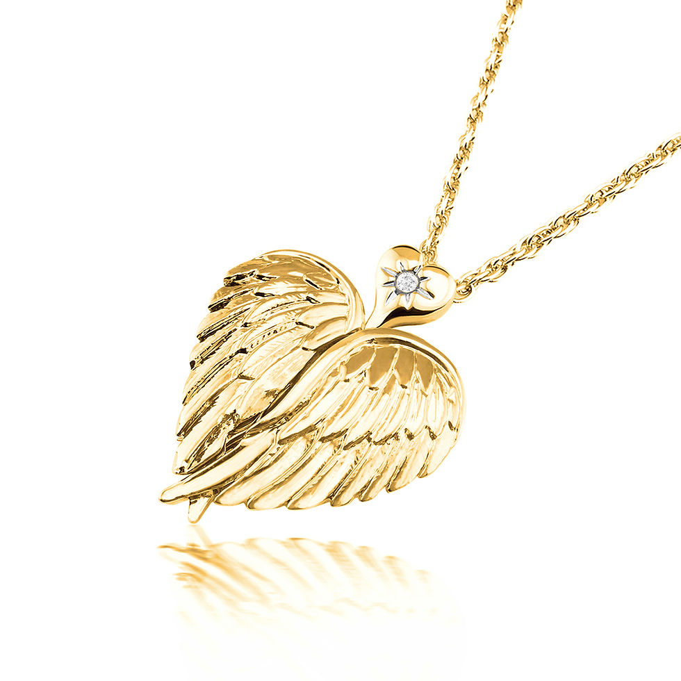 Watching Over You Angel Wings Locket Pendant