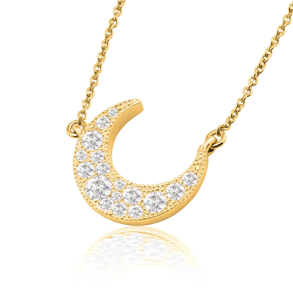 Crescent Moon Crystal Pendant