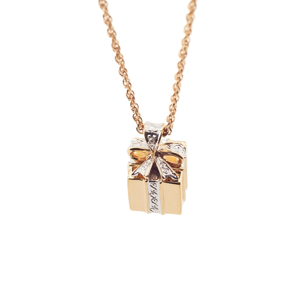 Diamond Gift Box Pendant For Her