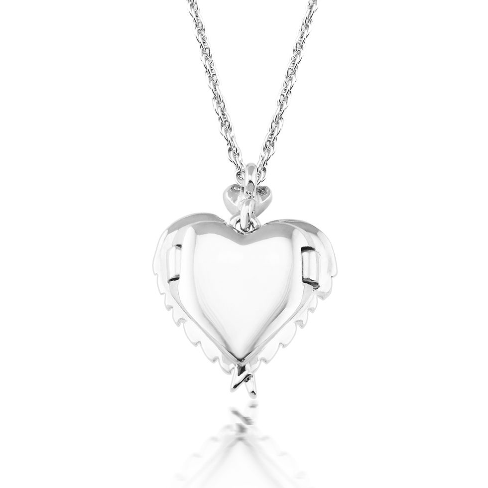 Watching Over You Angel Wings Crystal Locket Pendant