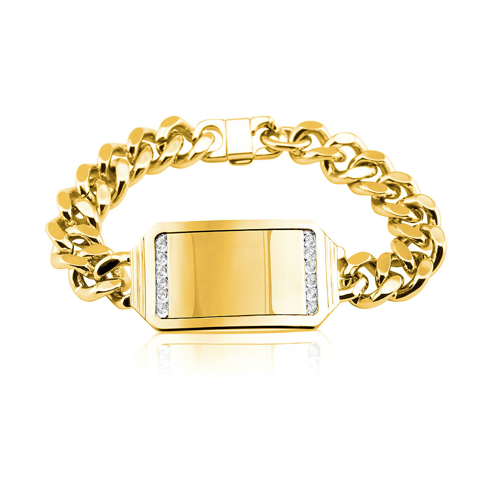 Men's Crystal ID Bracelet For Sons