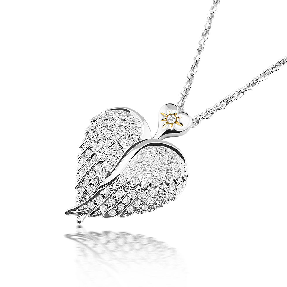Watching Over You Angel Wings Crystal Locket Pendant For Her