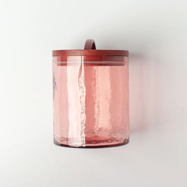 Thumbnail: Colorful Hammered Glass Canister