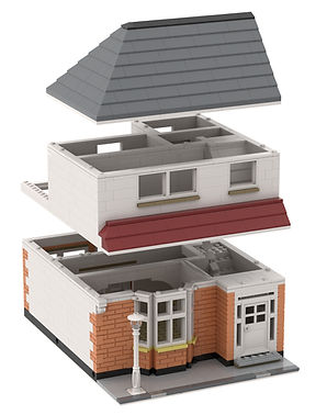 House created in the Lego Modular Building style