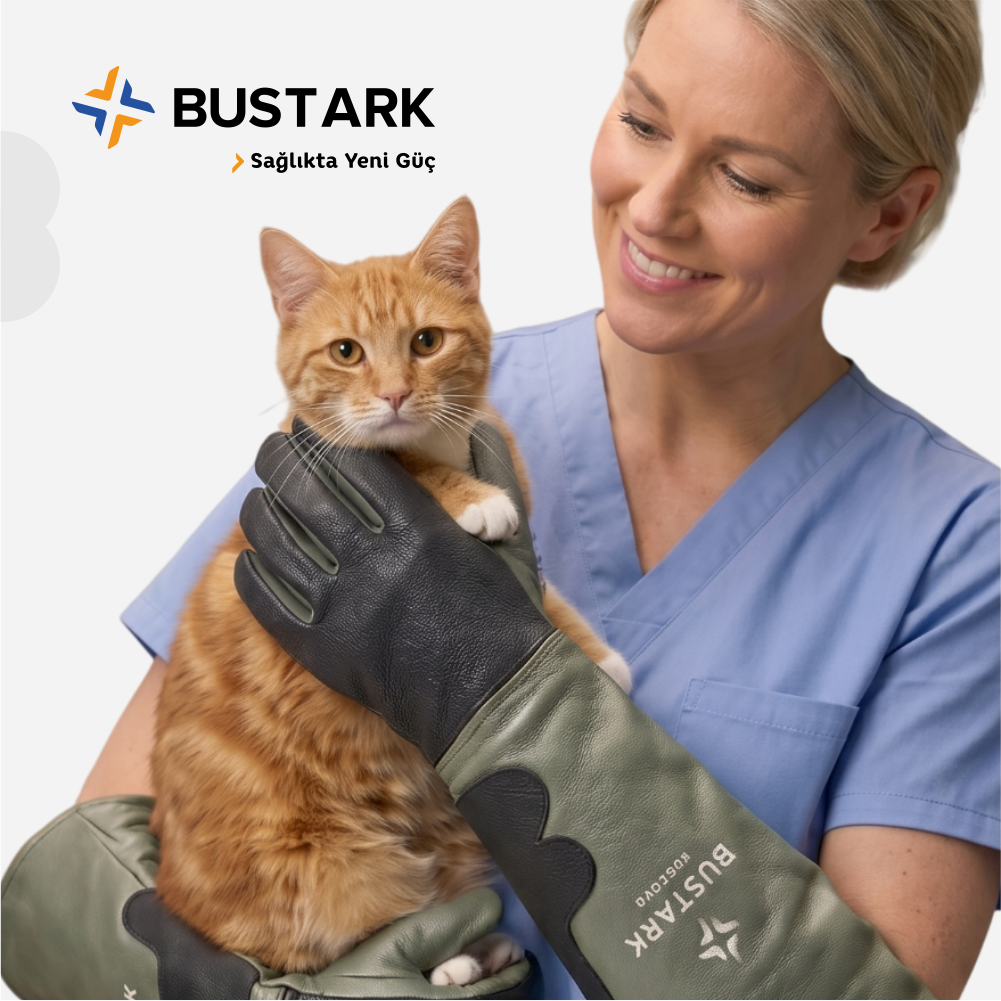 Bustark Koruma Eldiveni (Kedi Tutma Eldiveni) Dirseğe Kadar Çift - BT-55-PRO