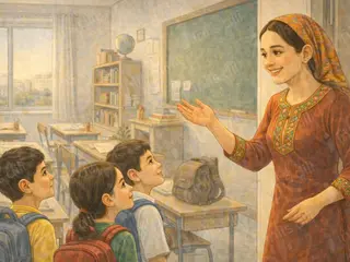 A Teacher Preparing for a New School Day