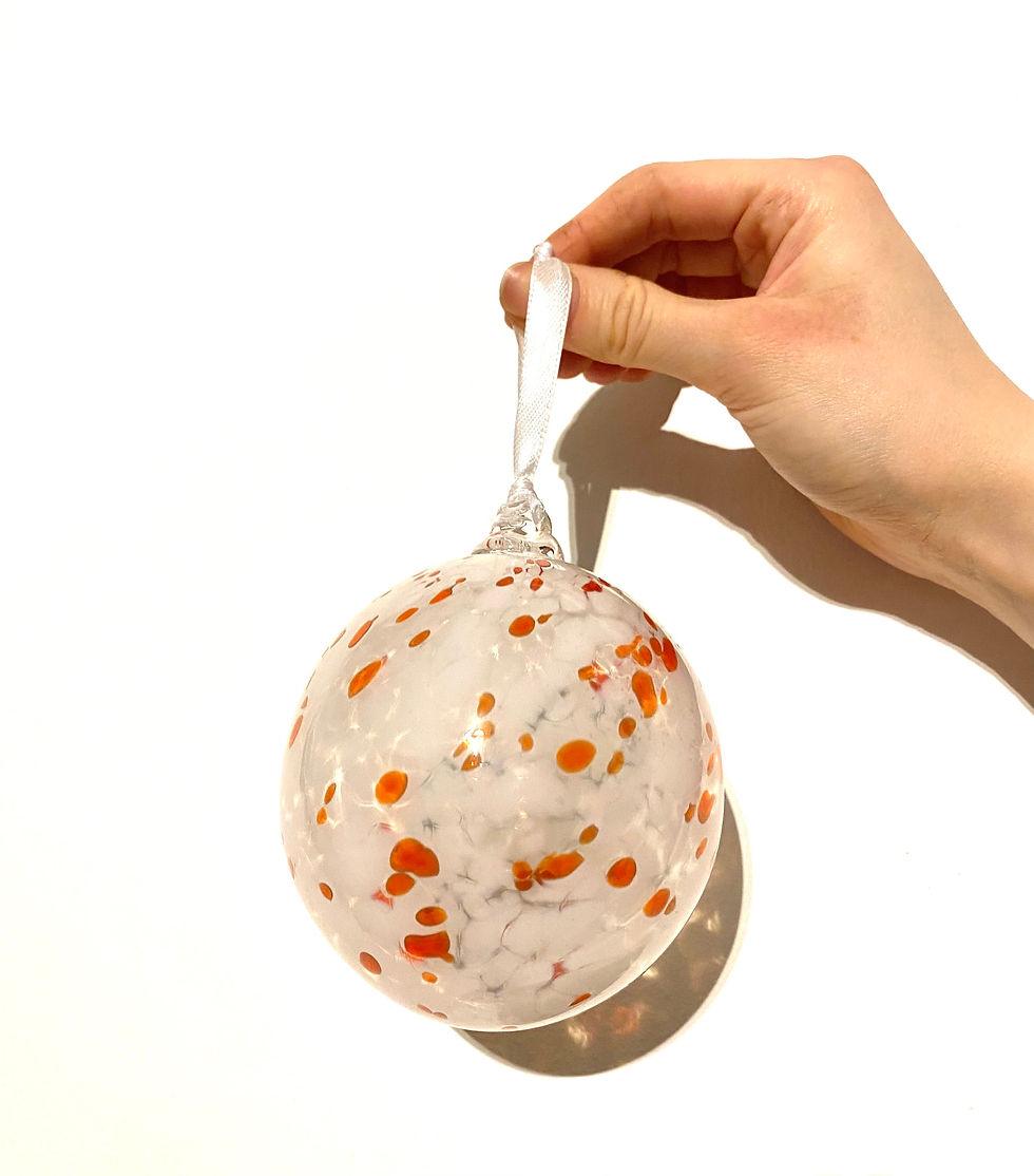 Christmas Bauble in Red and White